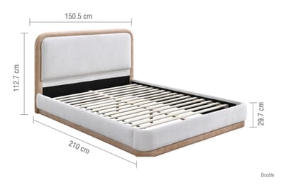 An image for Girona White Fabric Bed