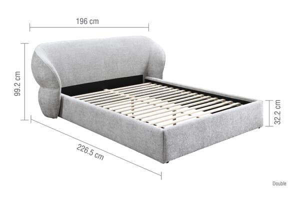 An image for Milan Grey Upholstered Bed