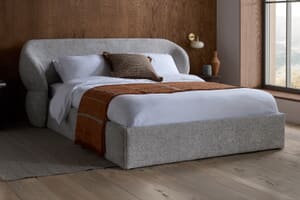 A product image for the Milan Grey Upholstered Bed