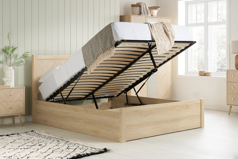 An image for Herringford Wooden Ottoman Bed