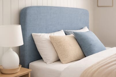 An image for Jacob Blue Upholstered Bed