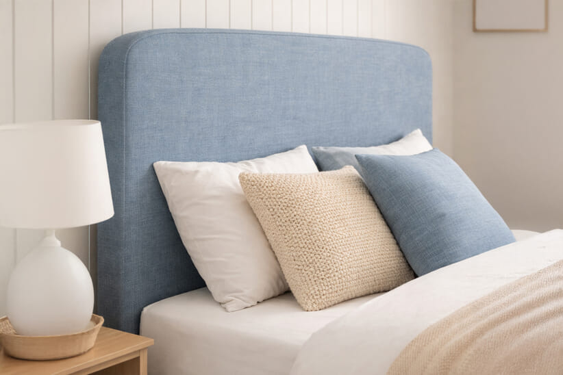 An image for Jacob Blue Upholstered Bed