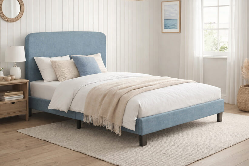 An image for Jacob Blue Upholstered Bed