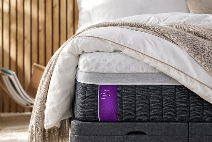 An image for Emma® Helix Hybrid Deluxe Mattress + Ottoman Divan Bed