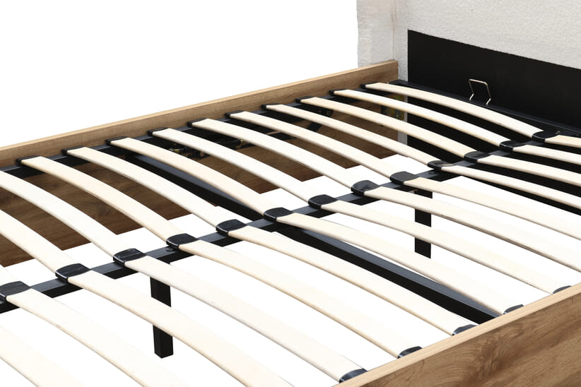 An image for Halfden White Boucle Ottoman Bed