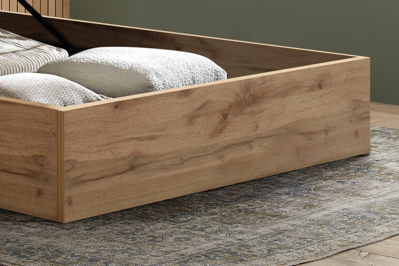 An image for Halfden White Boucle Ottoman Bed