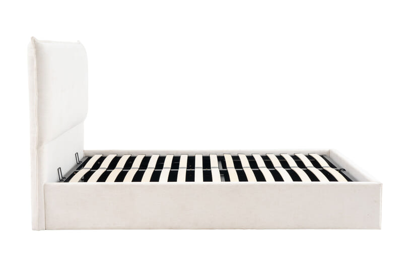 An image for Haven White Fabric Ottoman Bed