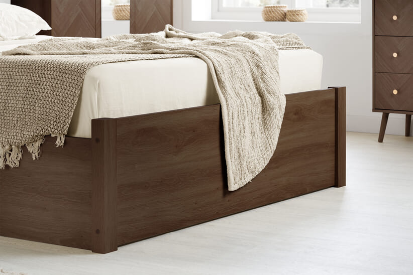 An image for Herringford Walnut Effect Ottoman Bed