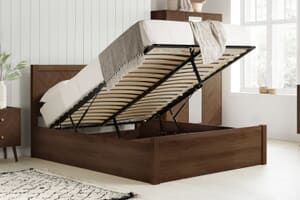 A product image for the Herringford Walnut Effect Ottoman Bed