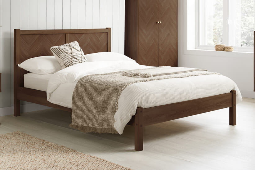 An image for Herringford Walnut Effect Wooden Bed