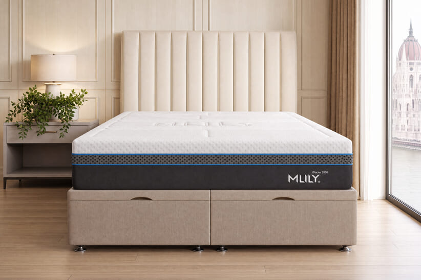 An image for MLILY®​ Glacier 2800 Cool Gel Hybrid Mattress + Ottoman Divan Bed