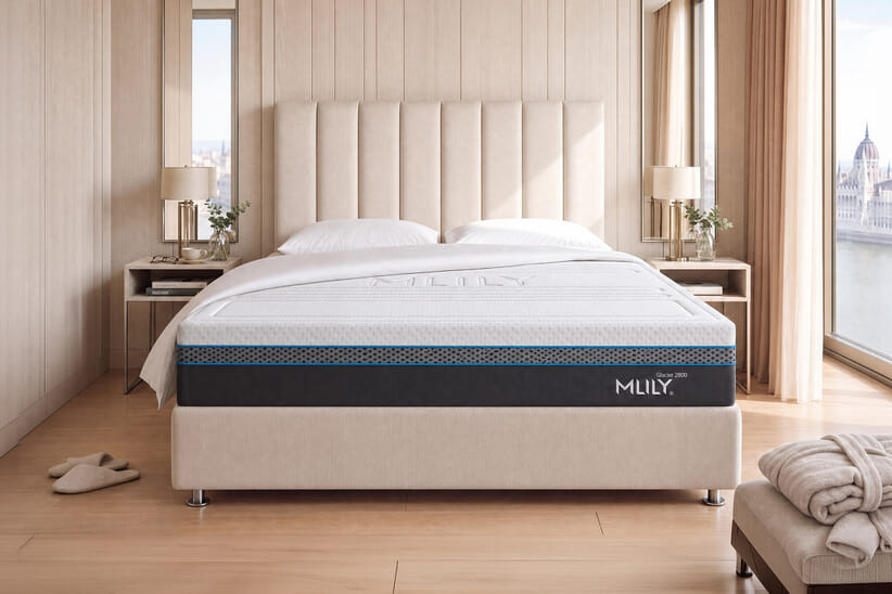 An image for MLILY®​ Glacier 2800 Cool Gel Hybrid Mattress + Premium Divan Bed