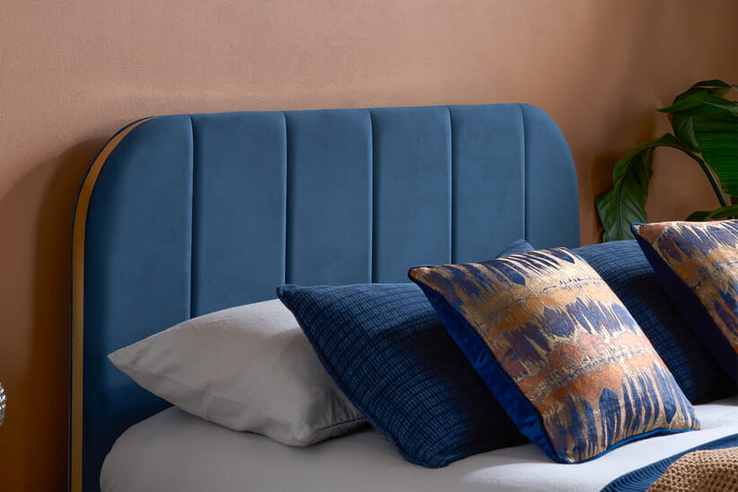 An image for Rowan Navy Blue Velvet Bed