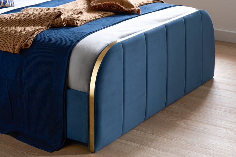 An image for Rowan Navy Blue Velvet Bed