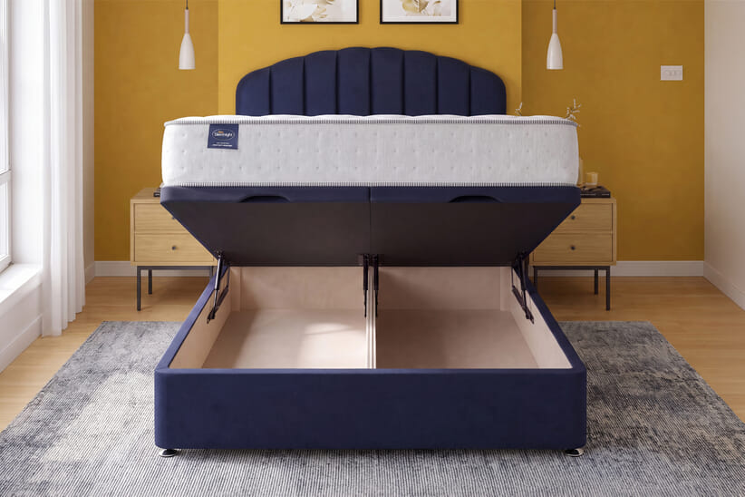 An image for Silentnight 1000 Mirapocket Memory Ortho Mattress + Ottoman Divan Bed
