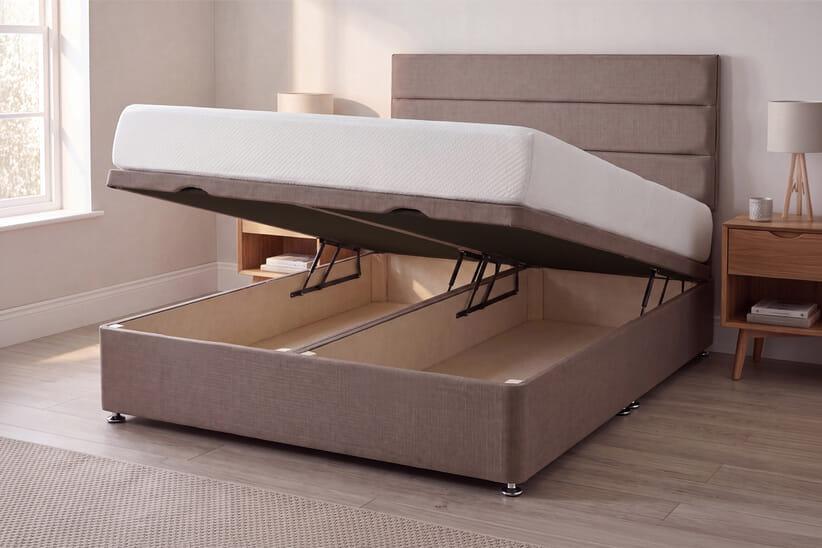 An image for Silentnight 3 Zone Memory Foam Mattress + Ottoman Divan Bed