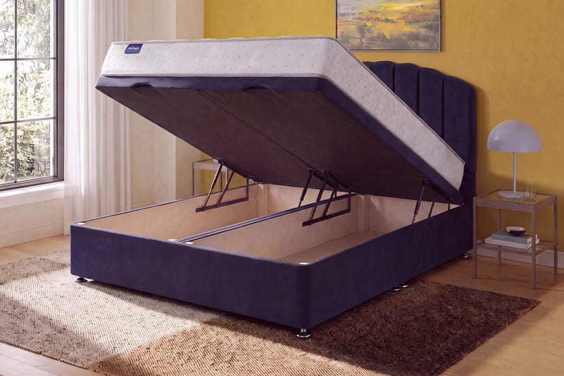 An image for Silentnight 800 Mirapocket Memory Ortho Mattress + Ottoman Divan Bed