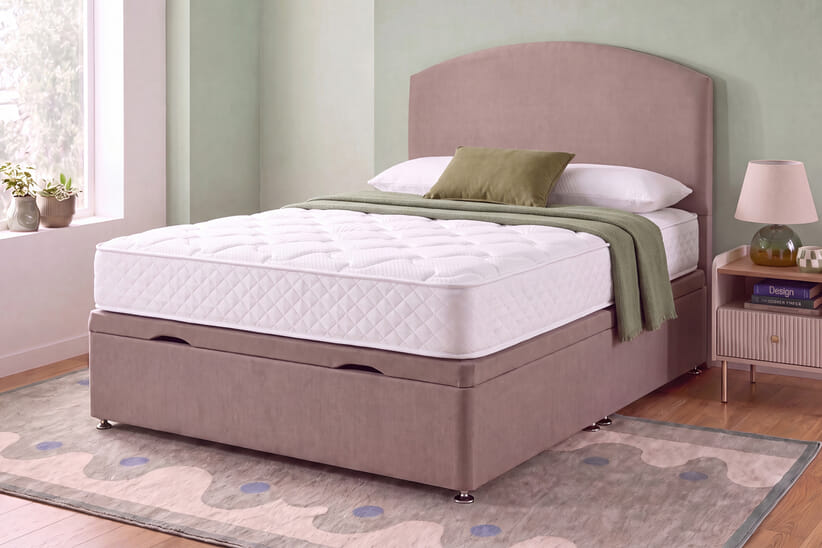 An image for Silentnight Miracoil Double Sided Mattress  + Ottoman Divan Bed