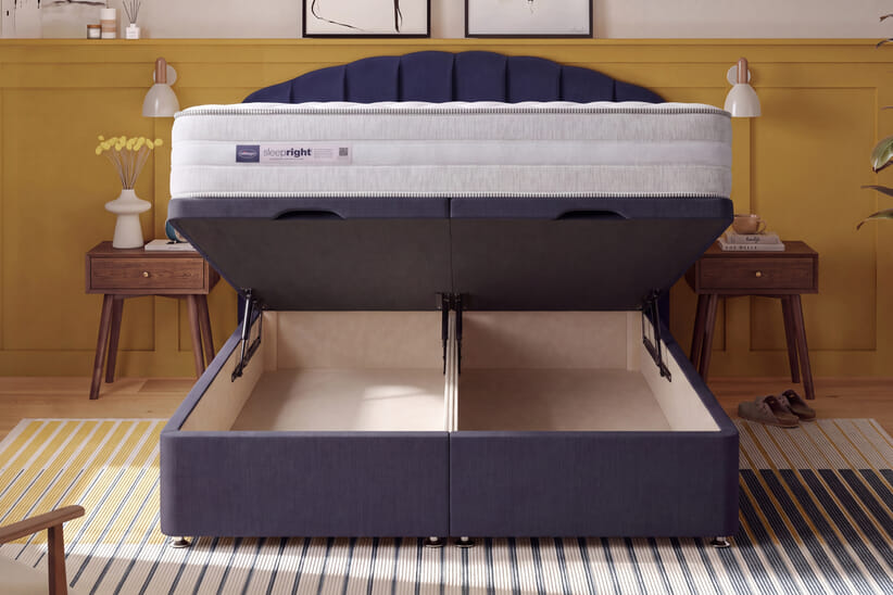 An image for Silentnight Sleep Right™ 2000 Mirapocket Memory Foam Mattress + Ottoman Divan Bed
