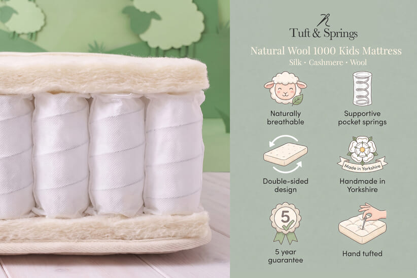 An image for Tuft & Springs™ Natural Wool 1000 Kids Mattress