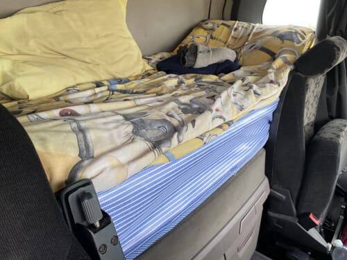 A customer photo for Kingfisher Waterproof Contract Mattress - Water proof great for my needs and also small one fits lorry cab very well :) it. Author: T-rex. Dated: 2022-06-12
