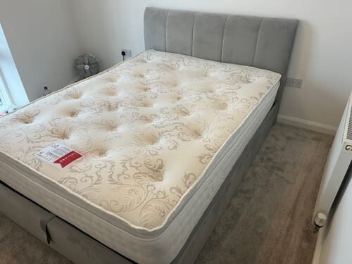 A customer photo for Spring King® Sanctuary Spa 2000 Pillow Top Mattress - I got used to the pillow topper, wasnt sure when I first bought it as not used t. Author: Tom Mortimer. Dated: 2023-09-23