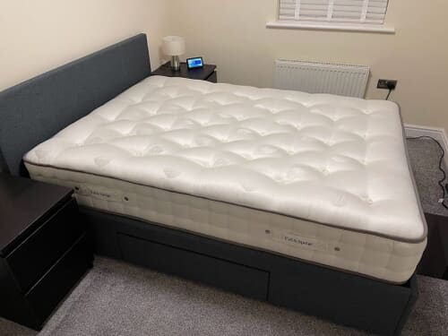 A customer photo for Tuft & Springs™ Ortho Brilliance 2000 Mattress - A great mattress for the price and prompt delivery. Very firm, even though I do . Author: Moonbeam. Dated: 2024-02-04