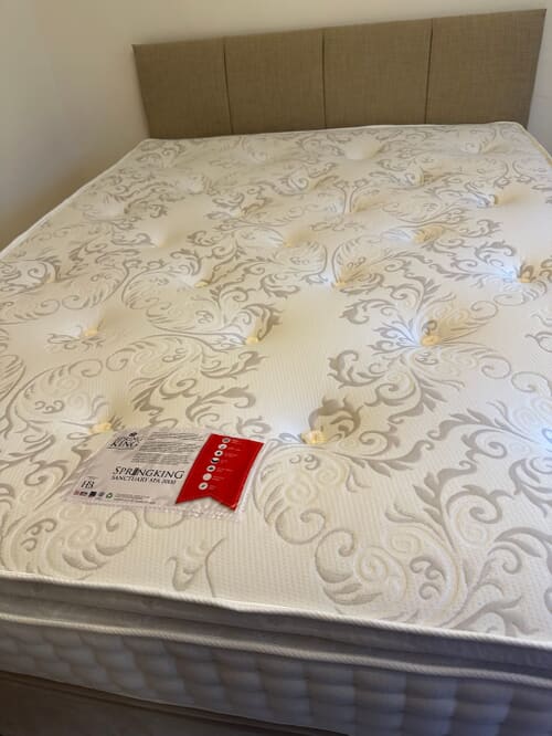 A customer photo for Spring King® Sanctuary Spa 2000 Pillow Top Mattress - Was in a rush to buy. Looked as though it was what I needed but who knows till y. Author: Christine. Dated: 2024-02-24
