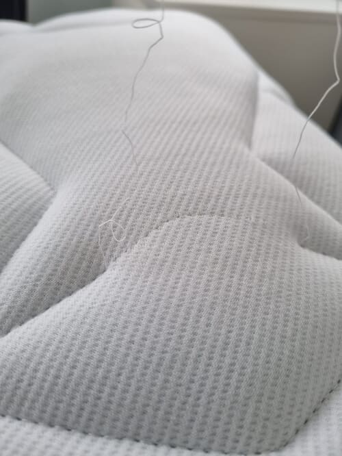 A customer photo for Sleepeezee Memory Ultimate 6500 Pocket Mattress - Mattress very comfortable. The only issue was a couple of threads. But that does. Author: Terry Mason. Dated: 2024-09-12