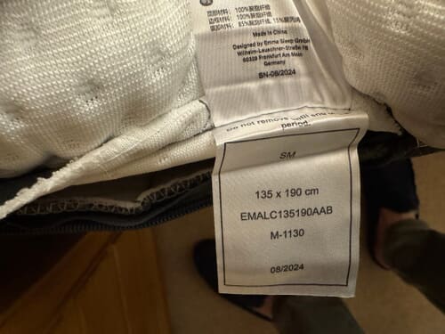 A customer photo for Emma® Original Pro Mattress - It is a very comfortable mattress but I don't think the production quality is pa. Author: A M. Dated: 2025-01-12