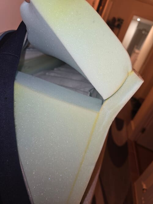 A customer photo for Simba Hybrid® Luxe Mattress - First one developed a deformity after 6 months and this one already started show. Author: R.a. Dated: 2025-09-30